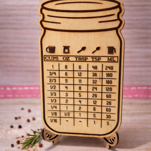 Mason Jar Kitchen Conversion Chart – Laser Engraved Wooden Kitchen Sign